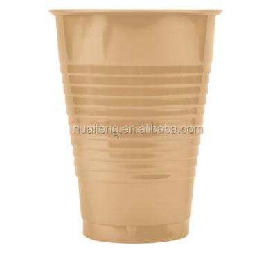 China 7/9/12/16 oz Disposable Gold Disposable Sparkling Solid Plastic Cold Drink Cup Cup for sale