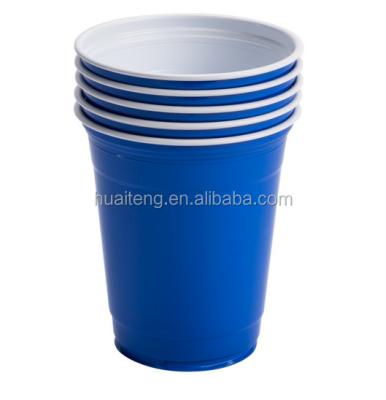 China Disposable Colorful Disposable PS PP Blue White Inside Drink Plastic Cold Party Solo Cup for sale