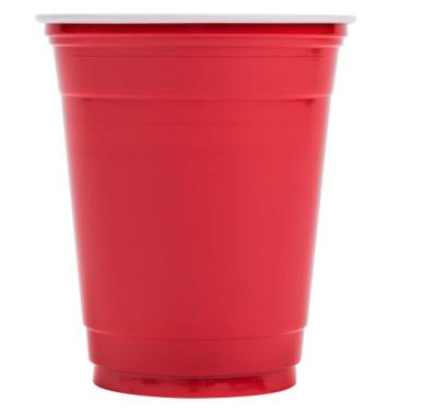 China Hot-selling Disposable Colorful 16 oz PS Disposable Red Plastic Drink Beer Cup for sale