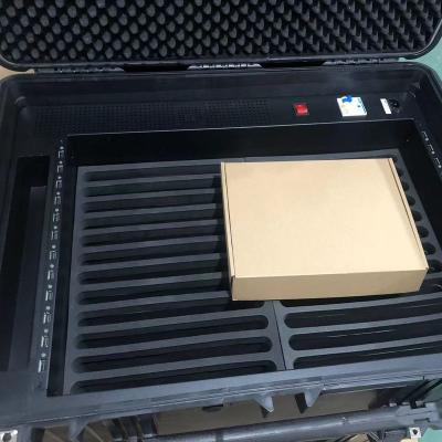 China QIPENG Portable 24 bays USB Tablet Trolley Charging Case Phone Charging Cabinet Cart for sale