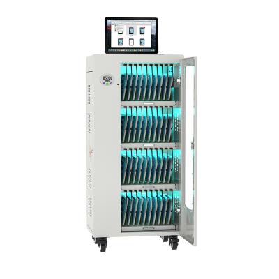 China School Use 40 Bays UV Data Transfer SYNC Trolley Cabinet Tablets Charging Cart for sale