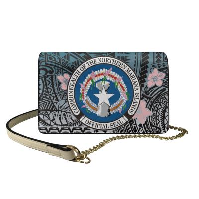 China New Fashionable Northern Mariana Islands CNMI Women PU Women Shoulder Messenger Bags Custom Chain Bag Handbag Print Cross - Body Bag for sale