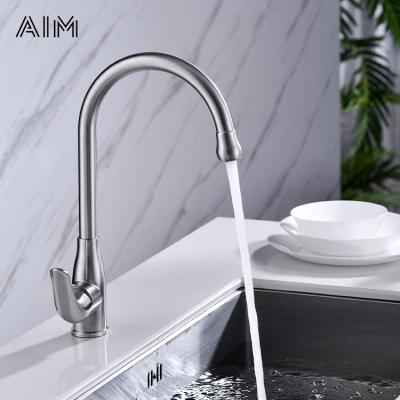 China 2021 China Faucets Thermostatic Deck Mount Contemporary Brushed Stainless Steel Kitchen Faucet Sink Mixer for sale