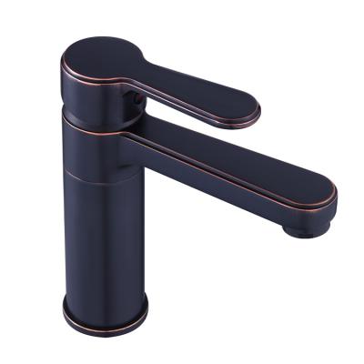 China Black Single Handle Taps Luxury Single Metered Antique Basin Mixer Hot And Cold Tap for sale