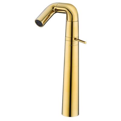 China Metered Faucets Wholesale Gold Faucet 720 Rotating Faucet Bathroom Deck Mounted 360 Rotate Gold Basin Faucet Faucet for sale