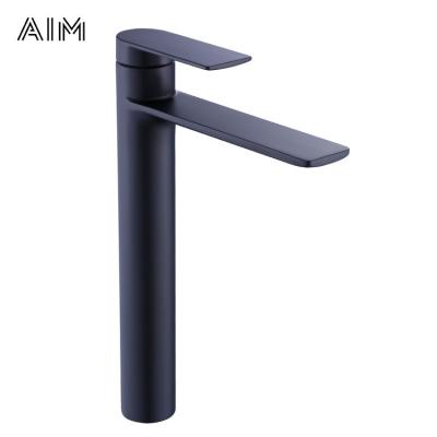 China Modern Well Designed Bathroom Faucets Large Size Metered Black Basin Mixer Tap for sale