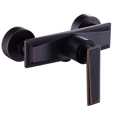 China Without Slide Bar Factory Shower Thermostatic Antique Brass Black Mixer Shower Faucet for sale