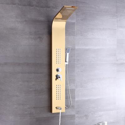 China Without Slide Bar AIM Radio Rainfall Jet Shower Wall Panel Acrylic Solid Surface for sale