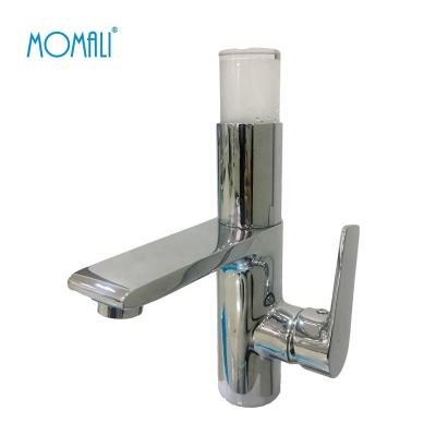 China Electric Faucets Contemporary Design Single Handle Polished Brass Basin Faucet With Japanese Tech Filter for sale