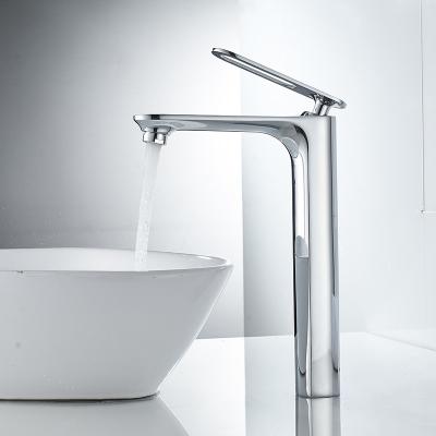 China 2020 Mixer Taps Brass Single Hole Long Body Metered Basin Faucet With Single Handle for sale