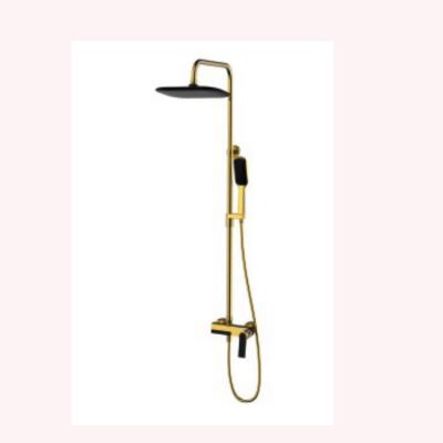 China 2020 Contemporary Single Handle Brass Bathroom Shower Set With Rain Shower Head And Hand Shower for sale