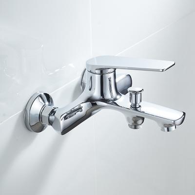 China Without Slide Bar China Sanitary Ware Bath Mixer Tap Brass Wall Mounted Faucet for sale