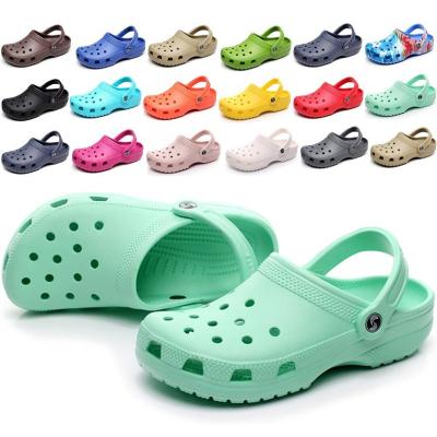 China Insulative Wholesale Croc Shoes Sellers Custom Logo Garden Clog Eva Flat PVC Men And Women's Slip Clogs Woman's Clogs Shoes Classic for sale