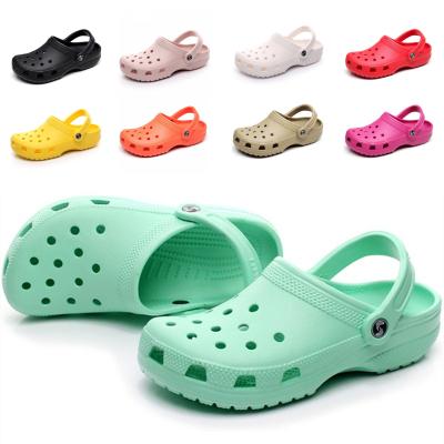 China Custom Insulative Wholesale Sellers Logo Garden Clog Eva Flat PVC Men's and Women's Slip Clogs Woman's Clogs Shoes Classic for sale