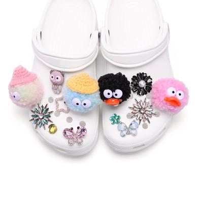 China Eco-froendly Furry Sesame Street Shoes Accessories Sesame Street Cartoon Ball Shoe Charm Luxury Designer Charms For Diy for sale