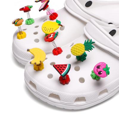 China Eco-froendly Spring Fruit Burger Shoes 3d Shoe Decorations Charms For Kids Accessories for sale