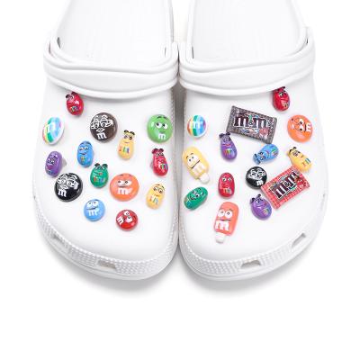 China Eco-froendly Kids Charms Letters Spring Colorful Cute Mm Shoe Decoration Removable Button for sale