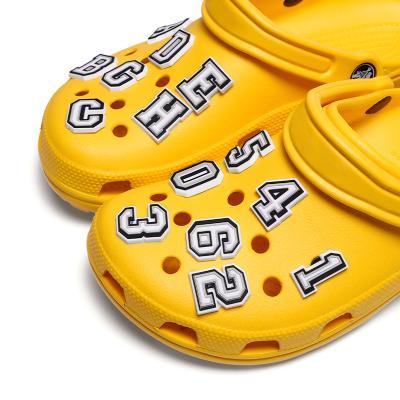 China Eco-froendly PVC Rubber Alphabet A-Z Letter And Number Charms Designer Wholesale Shoe Charm Accessories for sale