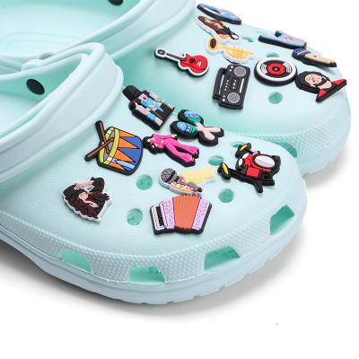 China Eco-froendly Logo Music Design Singer Soft Top Rated PVC Designer Charm Top Rated Custom Shoe The Big Charm The Decoration for sale