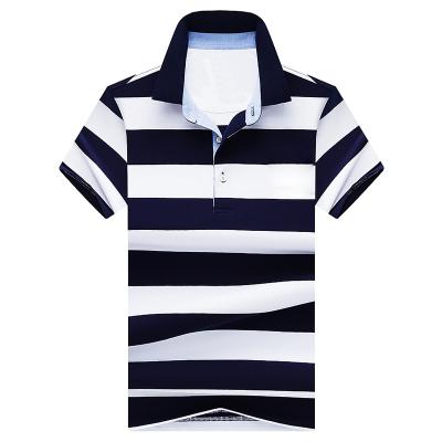 China Wholesale anti-pilling men's striped short-sleeved polo shirts for sale