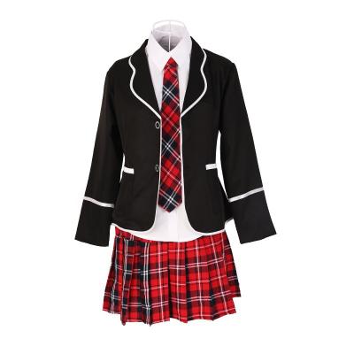 China British School Uniform Children's Middle School Students Wind Plaid Skirt Suit Primary And OEM School Uniforms for sale