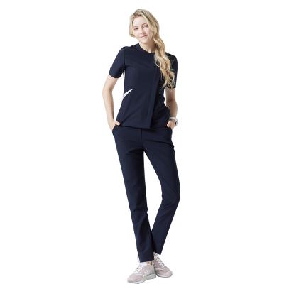 China Shirt And Pant Sets Women Top Short Sleeve Tops Working Trousers Female Nurse Scrubs Suits Uniform Hospital Sets for sale