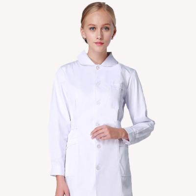 China Luxury Hospital Uniforms Dress Robe White Women Scrubs Jacket Medical Full Body SPA Uniform Nurse for sale