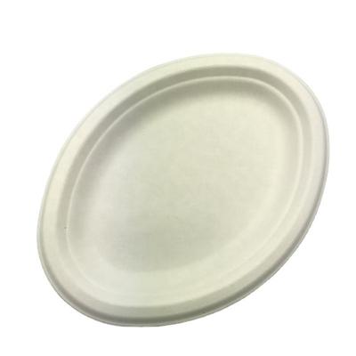 China Disposable PFAS Free Compostable Oval Dish Sugar Cane Bagasse Tableware for sale