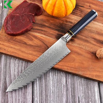 China Stocked Damascus Chef Knife 8 Inch Vg10 High Damascus Steel Knife with resin handle for sale