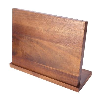 China Stocked nature magnetic acacia wood Kitchen knife holder and stand for sale