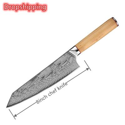 China Stocked 8 inch professional Japanese  Kitchen chef Knife with damascus steel à venda