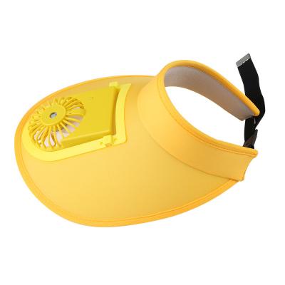 China M7-002 Summer COMMON Outdoor Child Big Big Brim Sports Hats Cooling Sun Visor Cap Kids Travel Top Empty USB Rechargeable Fan Hats for sale