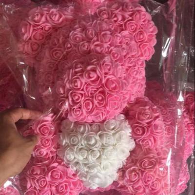 China Roses Stuffed Toys Flower Eternal Rose Bear Stuffed Teddy Bear For Valentine Wedding Gift New Product Wholesale Ideas for sale