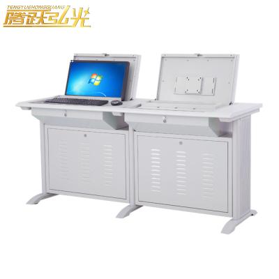 China Modern School Classroom Teacher Desk Flip Computer Desk Table with Drawers Laptop Office CEO Director Desk tetralogy for sale