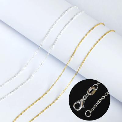 China Cheap Handmade DIY Jewelry Accessory DIY 18K Gold Pladed Necklace For Party Activities 45cm Silver Chain for sale