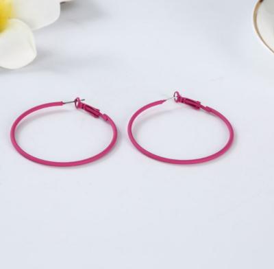 China High Quality Fashion Candy Color Circle Painting Hoop Earring Big For Girl for sale