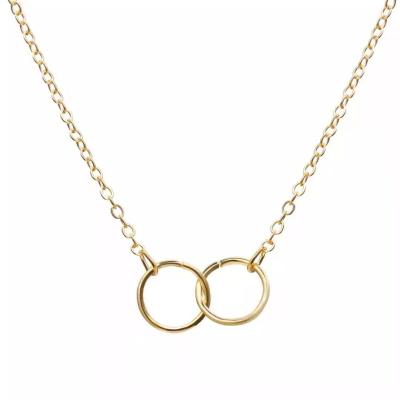 China Shiny Luxury Anti Allergy Fashion Rose Gold Plated Stainless Steel Geometric Necklace for sale