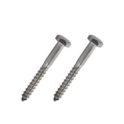 China DIN571 200Mm Stainless Steel HEX Flat Head Lag Screw Hexagon Hex Head Wood Screws For Wood Construction for sale