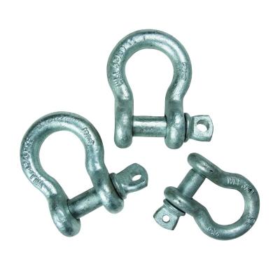 China Nut Bow Shackle Anchor Shackles 4 Times Working Load Limited Electric Galvanized DIN209 Anchor Shackles for sale