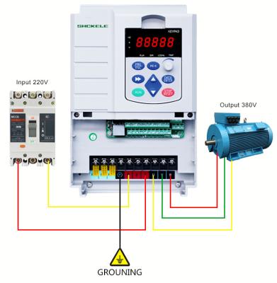 China China 12 Years Factory 1 Phase Input 3 Phase Output VFD 220V Into 380V 0.75KW 118x185x157 mm Variable Frequency Driver For AC Motor for sale