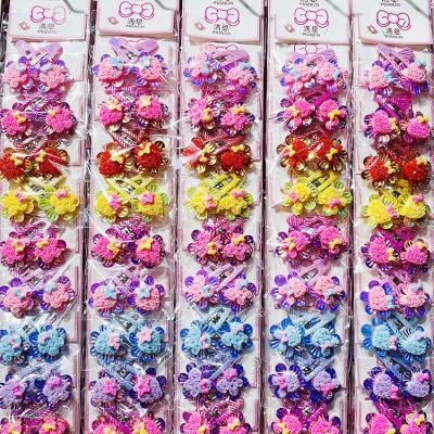 China 2022 Easy Makers Supply Style Six Colors Flower Shape Hair BB Clip Hair Accessories Girls Set With Bow for sale