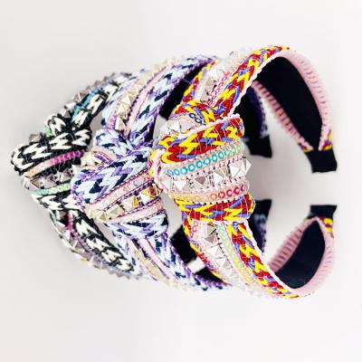 China High quality manufacturers supply three color fabric twist knot design headband wraps headband for women and girls for sale