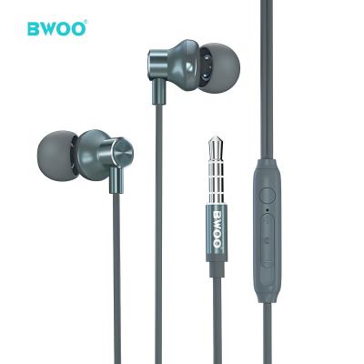 China Best Selling Stereo Sound BWOO Wired Earphone With MIC 1.2m Length In Ear Stereo 3.5mm Wire Earphones for sale