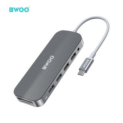 China USB 2.0 USB3.0 5Gbps Wholesale High Speed ​​Charger Hub 100w 11 in 1 usb c port hub BWOO 4k HD zinc alloy palladium for sale