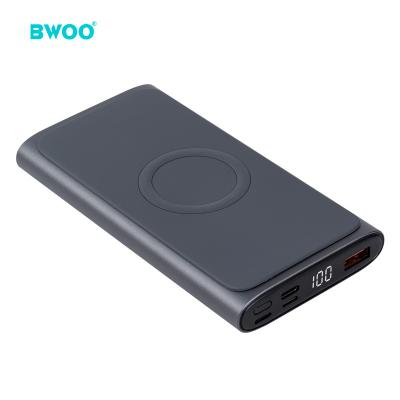 China Custom Logo Power Bank 10000 PD Wireless Charger BWOO Power Bank High Quality fast mah pc+abs material for sale