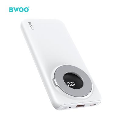 China Fast Charger BWOO Digital Display 22.5w Power Bank 10000mah Stand Design For Apple Magnetic Wireless Fast Charging Charging Power Banks for sale