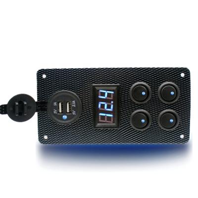 China Waterproof ABS Boat Switches Voltmeter Socket USB Socket Panel Mount Double USB Socket for sale