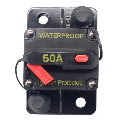 China 60A 100A 120A 200A Auto Waterproof Fuse Reset 12-48V DC Car Boat Circuit Breaker Overload Protector GCA-50A for sale