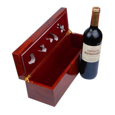 China Wholesale Piano High Glossy Finish Handmade Rosewood Manufacturer Luxury Wine Bottle Packaging Box with 4 Accessories for sale