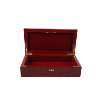 China Wholesale Custom Handmade Factory Combination Storage Lock Small Luxury Embossed Wooden Box for sale